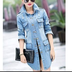 Distressed denim jacket